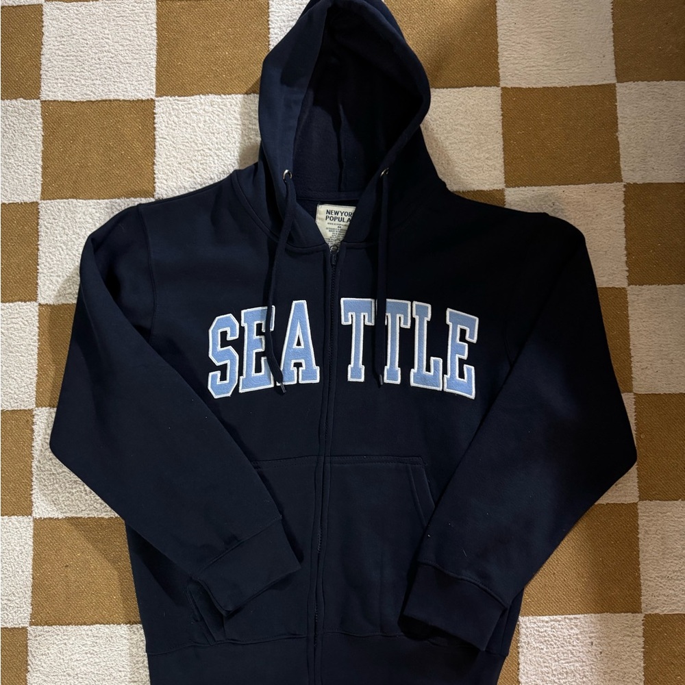 Navy and Blue Seattle Hoodie